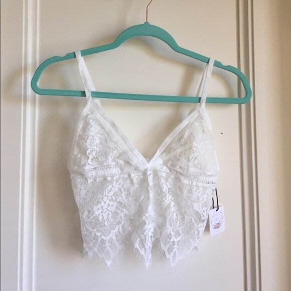 NWT Eyelash Delicate Lace Stretch Bralette Bra - Picture 5 of 8